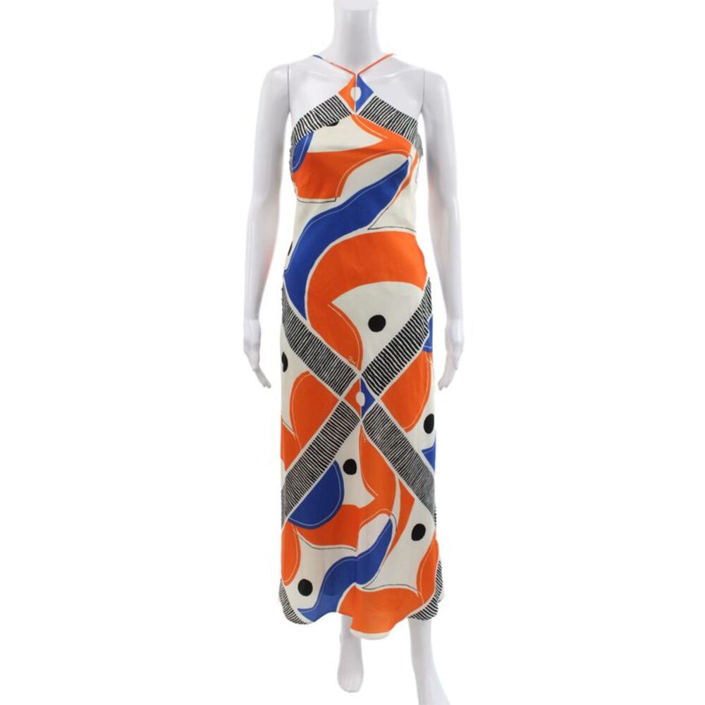 Staud Womens Maxi Geometric Halter Sleeveless Multicolor Dress Size XS